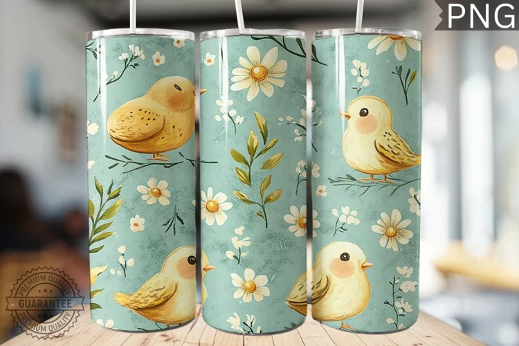 Spring Easter Tumbler Wrap - High Quality 300 Dpi
