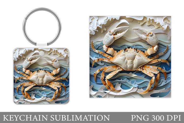 Crab Keychain Design. Crab Sublimation example image 1