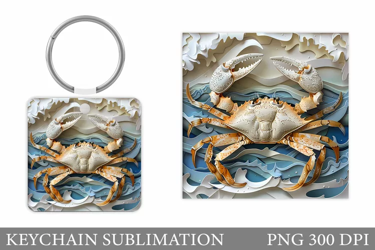 Crab Keychain Design. Crab Sublimation