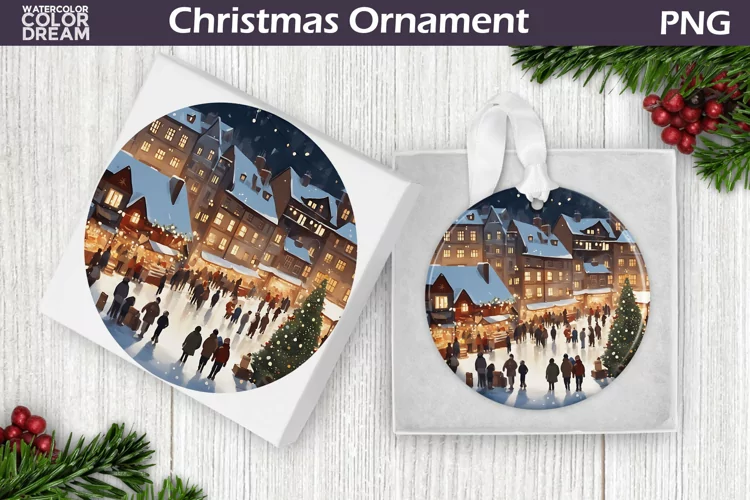 Christmas Village Ornament | Vintage Christmas Ornament