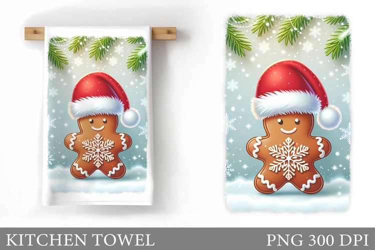 Gingerbread Kitchen Towel. Christmas Kitchen Towel Design example image 1