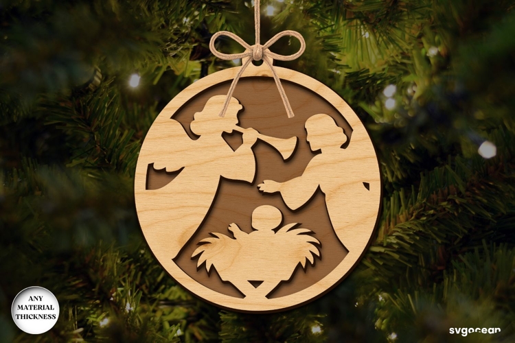 Christmas Nativity Ornament Laser Cut | Glowforge | SVG