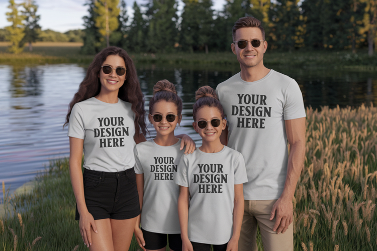 Bella Canvas 3001 Family Group Mockup
