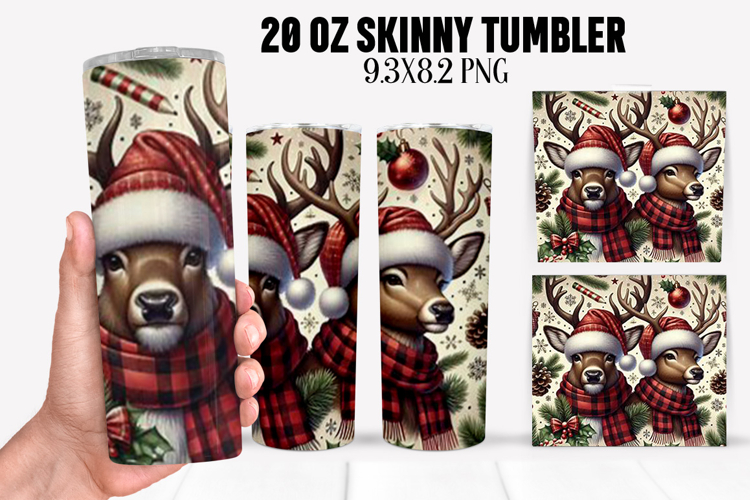 Christmas Deer Tumbler Sublimation ,20 oz Tumbler Wrap