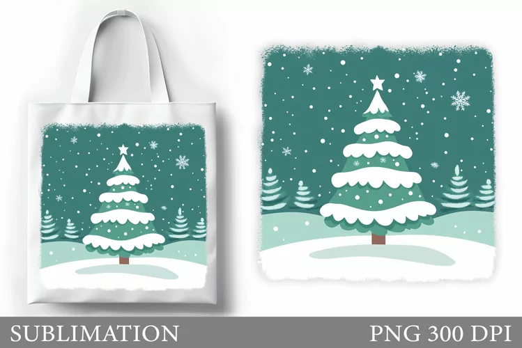 Christmas Tree Tote Bag. Christmas Tote Bag Sublimation