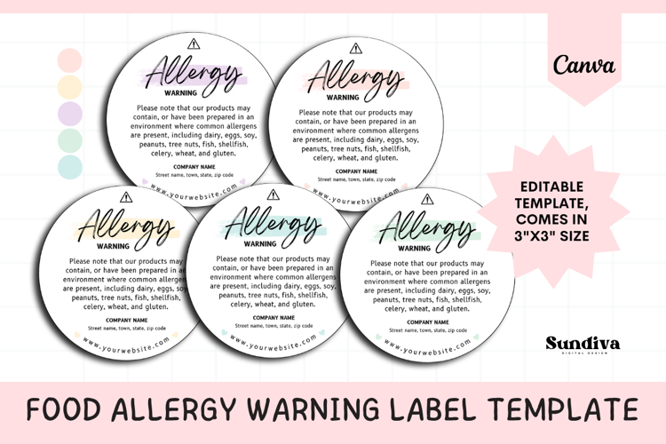 Food Allergy Warning Label Canva Template 1