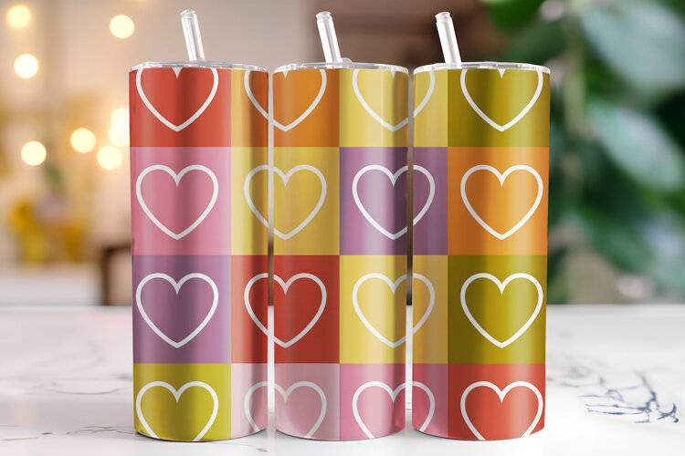 Hearts Tumbler Wrap | Sublimation | Tumblers example image 1