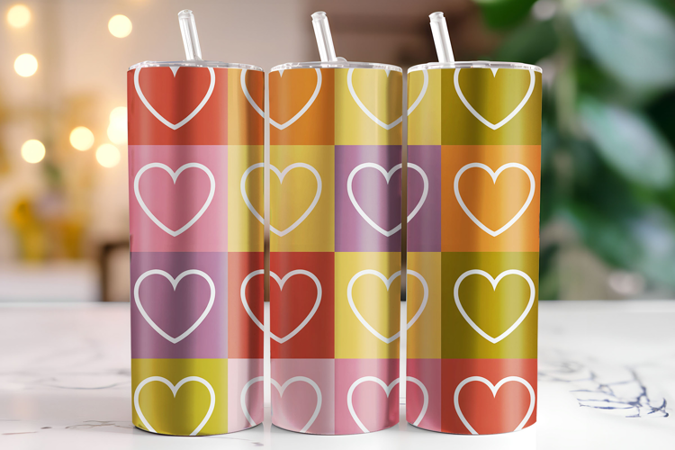 Hearts Tumbler Wrap | Sublimation | Tumblers
