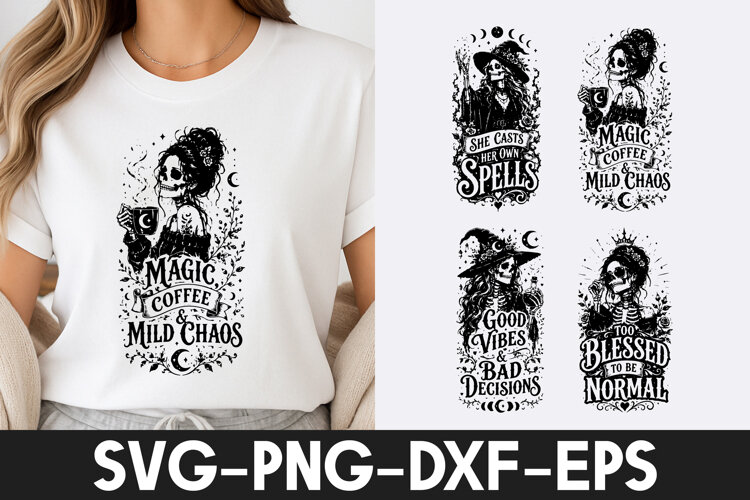 Magic Coffee Mild Chaos Good Vibes SVG PNG example image 1