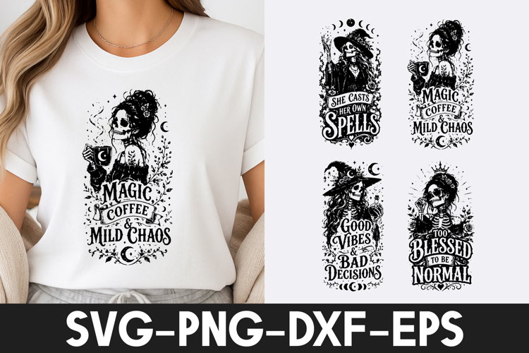 Magic Coffee Mild Chaos Good Vibes SVG PNG