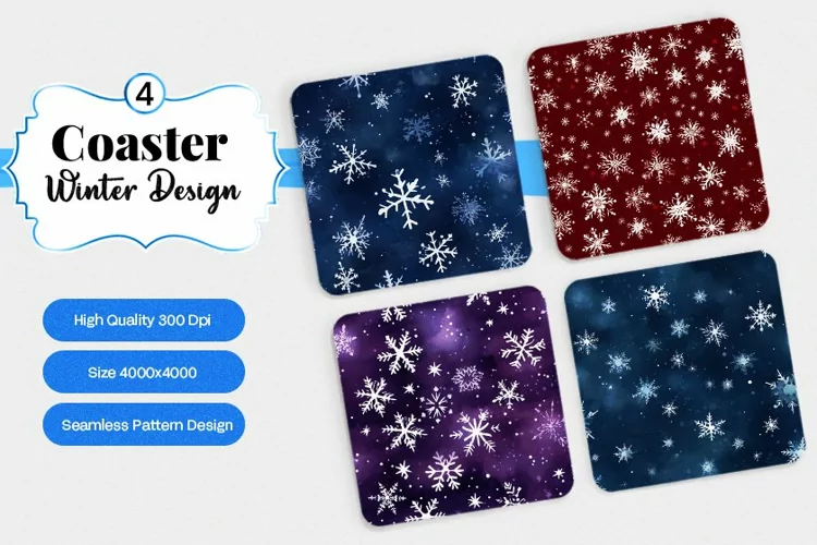 Square Coaster winter snow Sublimation