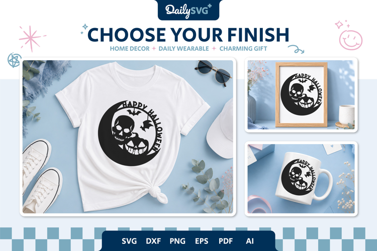 Happy Halloween Round SVG Spooky Holiday Cut File