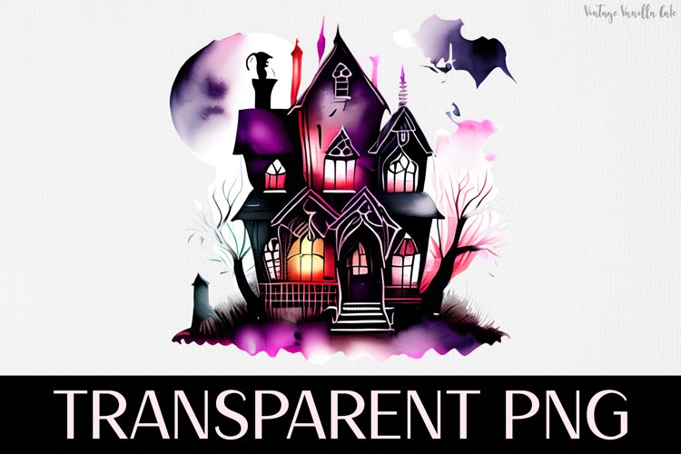 Haunted House - Transparent PNG Halloween Clipart Graphic