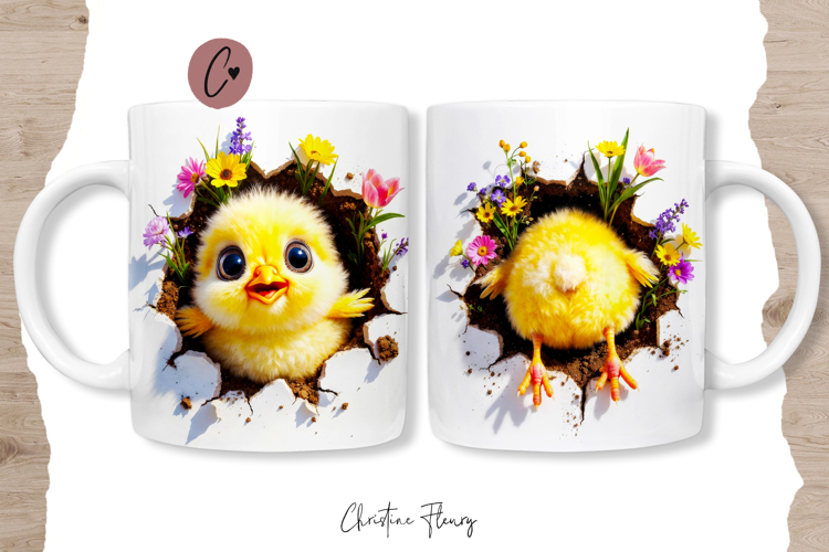 Funny Spring Chick Break Through Mug Wrap