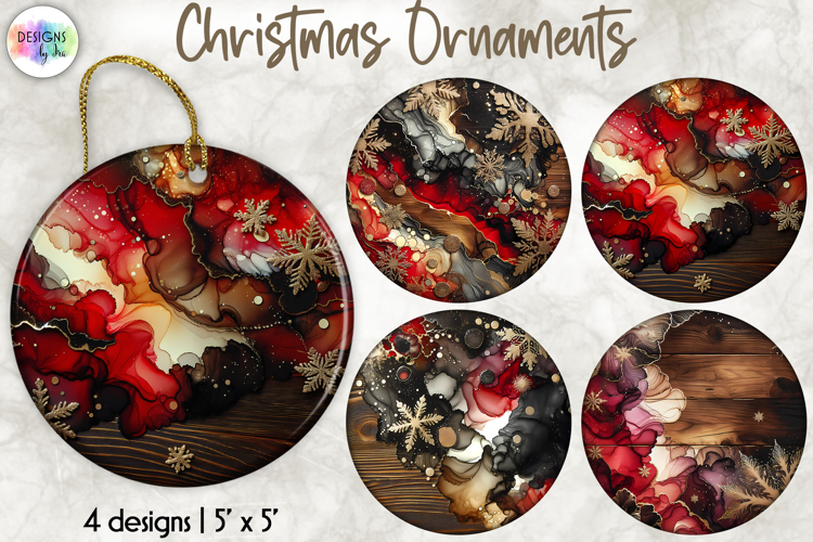 Christmas Ornaments Sublimation, Alcohol Ink Ornaments