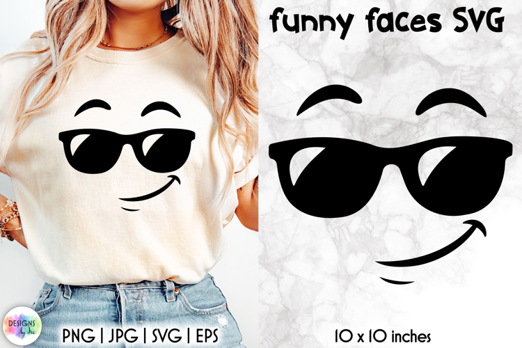 Funny Smiley Face SVG, Sarcastic Cartoon Face Expression PNG