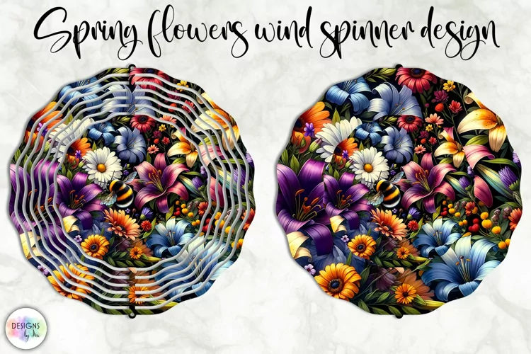 Spring Flowers Wind Spinner | Wildflowers Wind Spinner Print