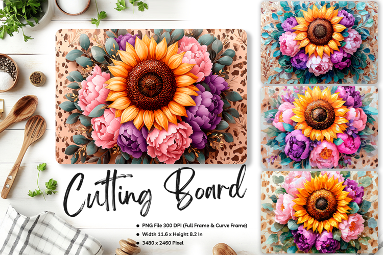 Sunflower Cutting Board Kitchen Chopping Board Sublimation11