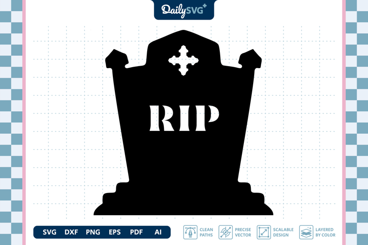 Tombstone Silhouette SVG Halloween Graveyard Cut File