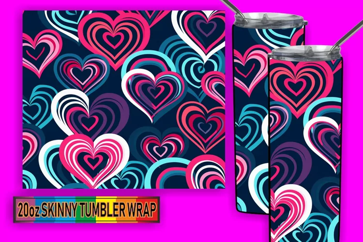 Colorful Love Stories: Watercolor Heart Tumbler Wrap