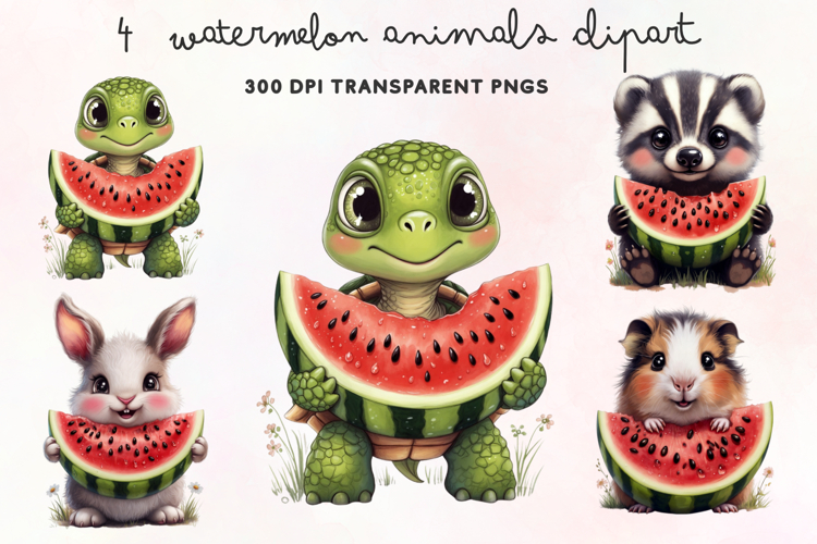 Watercolor Watermelon Clipart Image 13