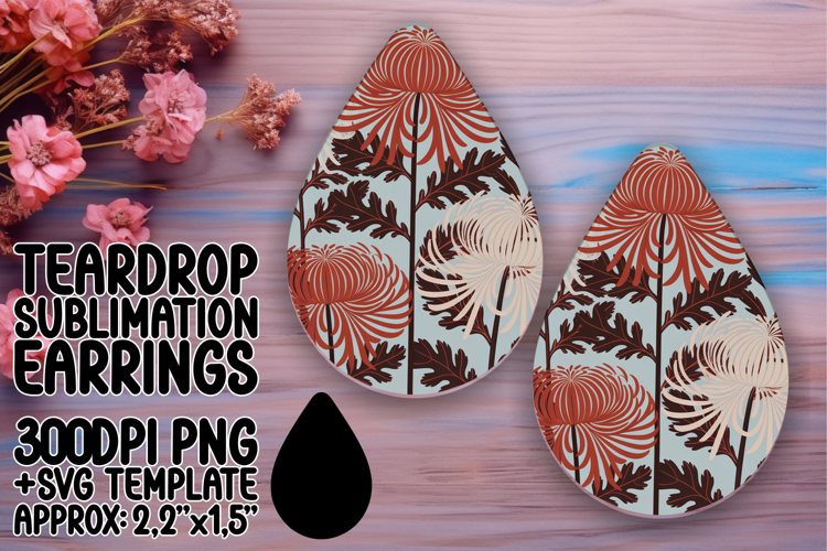 Vibrant Teardrop Design for Earrings , Flowers