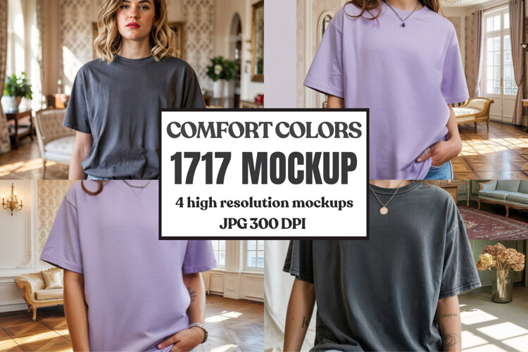 Comfort Colors 1717 Yellow T-Shirt Mockup example image 1