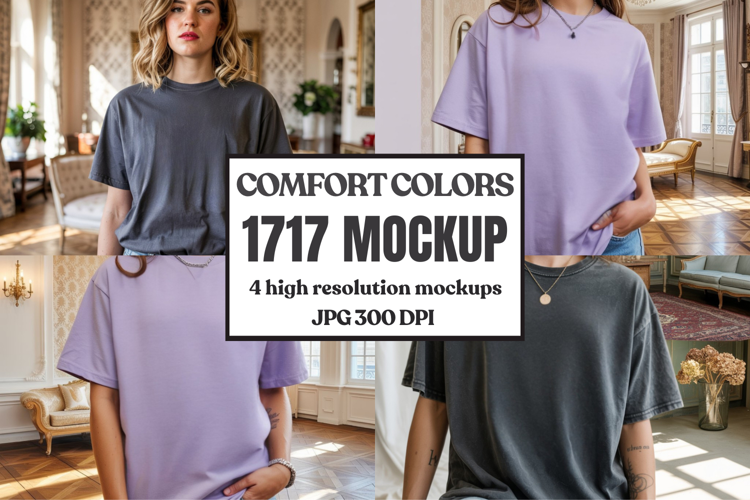Comfort Colors 1717 Yellow T-Shirt Mockup