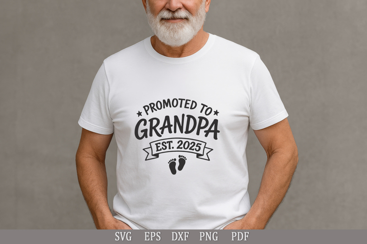 Promoted to Grandpa - Funny SVG Design for T-Shirts and Gift