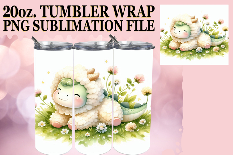 Luminous Days 20oz tumbler wrap, Cute Dino