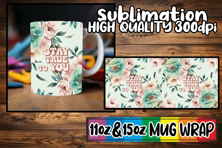 Bright spirits 11oz 15oz sublimation wrap, Flower Quote