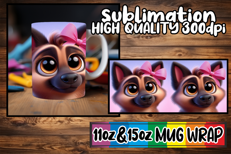 Joyous memories 11oz 15oz sublimation wrap, 3D Dog