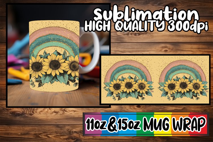 Joyful thoughts sublimation print wrap, Flower example image 1