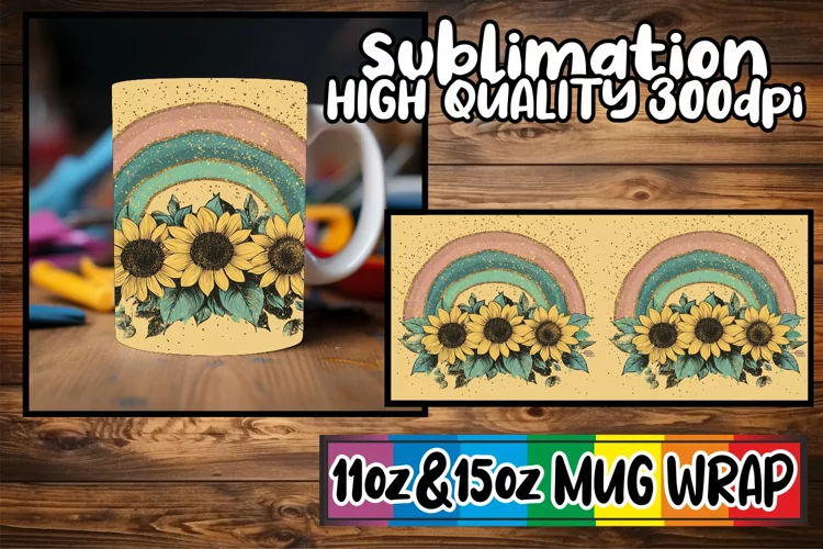 Joyful thoughts sublimation print wrap, Flower