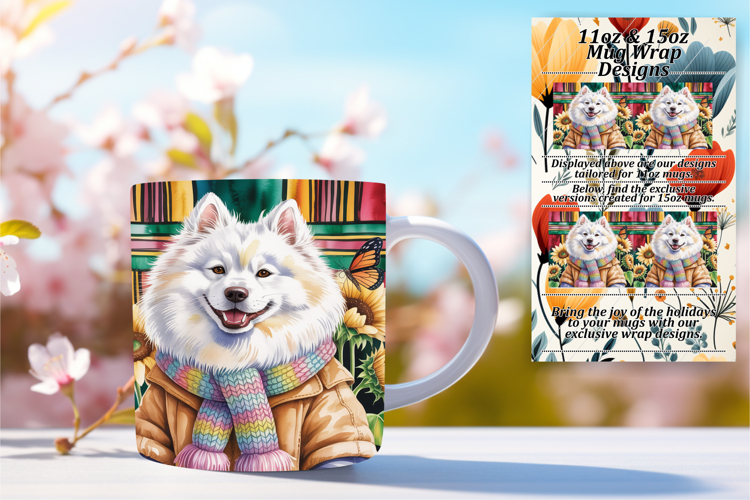 Vibrant 11oz Mug Wrap Png Template , Cute Dog