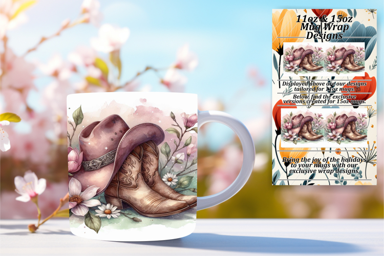 GRACEFUL 11oz PNG Mug Wrap Design , Western