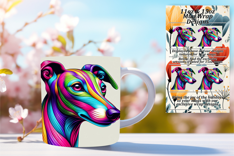 Cute 15oz Mug Wrap Png Artwork , Dog
