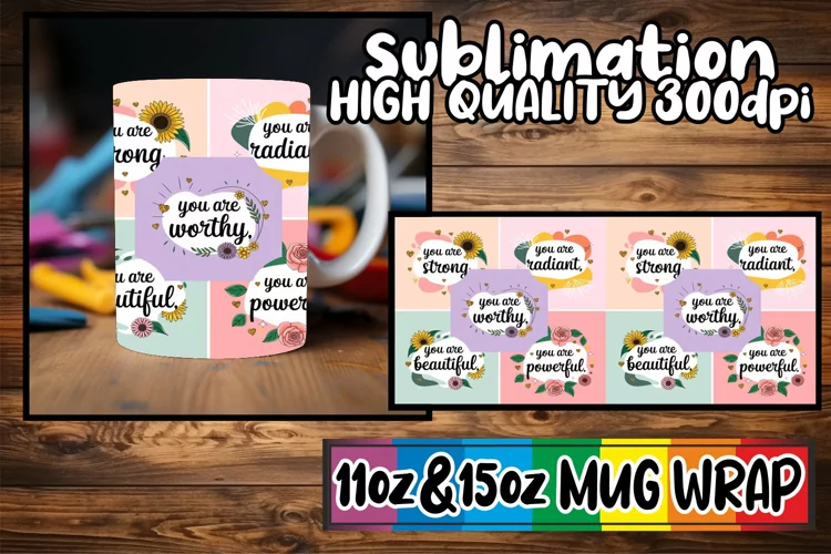 Colorful vibes sublimation print wrap, Quote