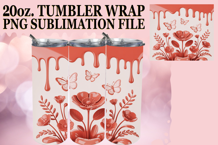 Cozy Escapes 20oz tumbler wrap, 3D Flowers