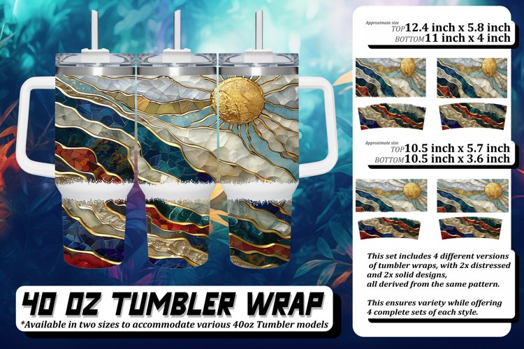 Golden Petunia Parade Tumbler Wrap: Glitter Sublimation 40oz