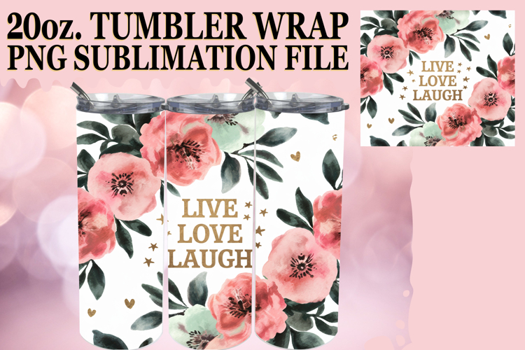 Lively Evenings 20oz tumbler wrap, Flower Quote