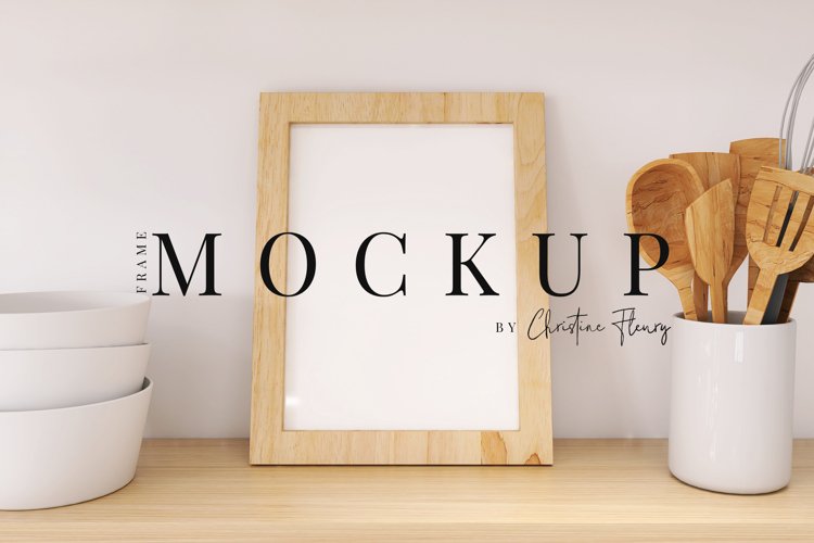 Kitchen Wood Frame Mockup