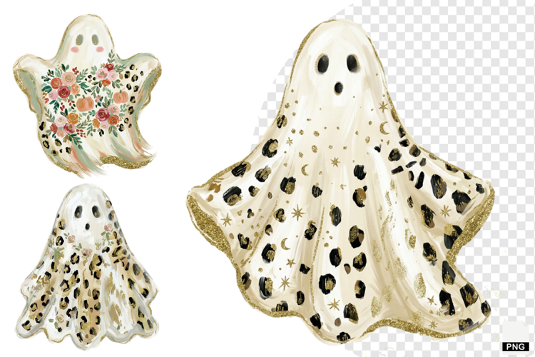 Whimsical Halloween Ghost PNG