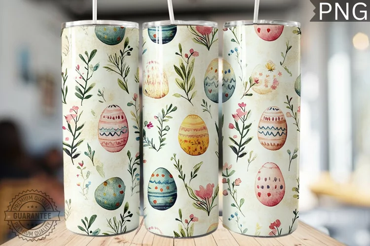 Spring Easter Tumbler Wrap - High Quality 300 Dpi