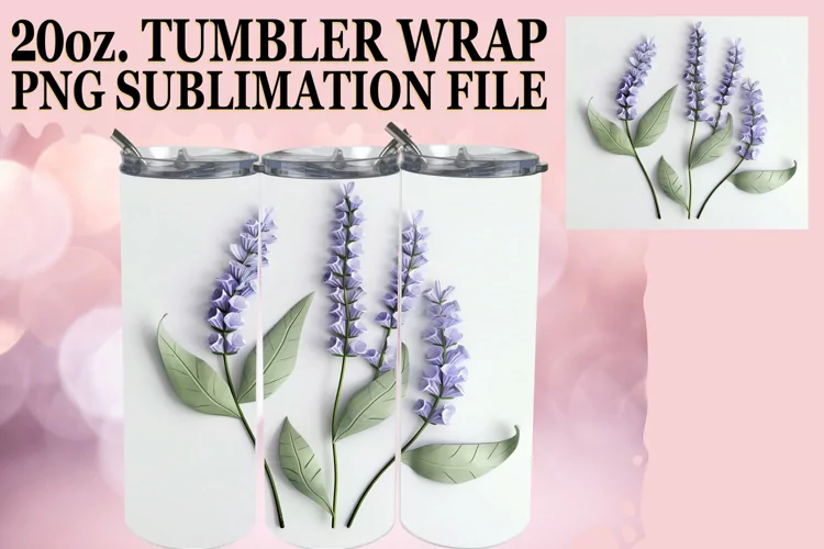 Blossom Elegance: 3D Tumbler Sublimation