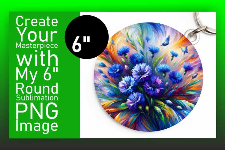 Trendy Circle Design for Keychains , Flowers