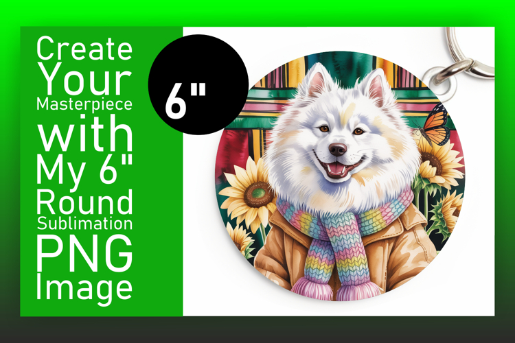 Lovely Round Design for Keychains , Cute Dog