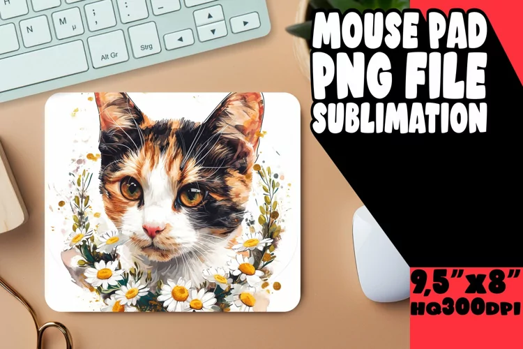 Grinning Cat Sublimation Desk Mat