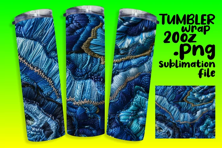 Bold Abstract Embroidered Patterned Tumbler Sleeve