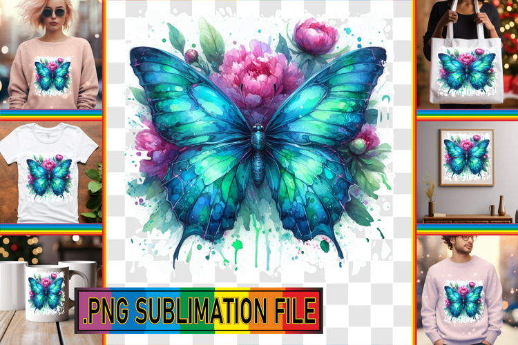 Joyful Tote Bag Designs PNG, Butterfly